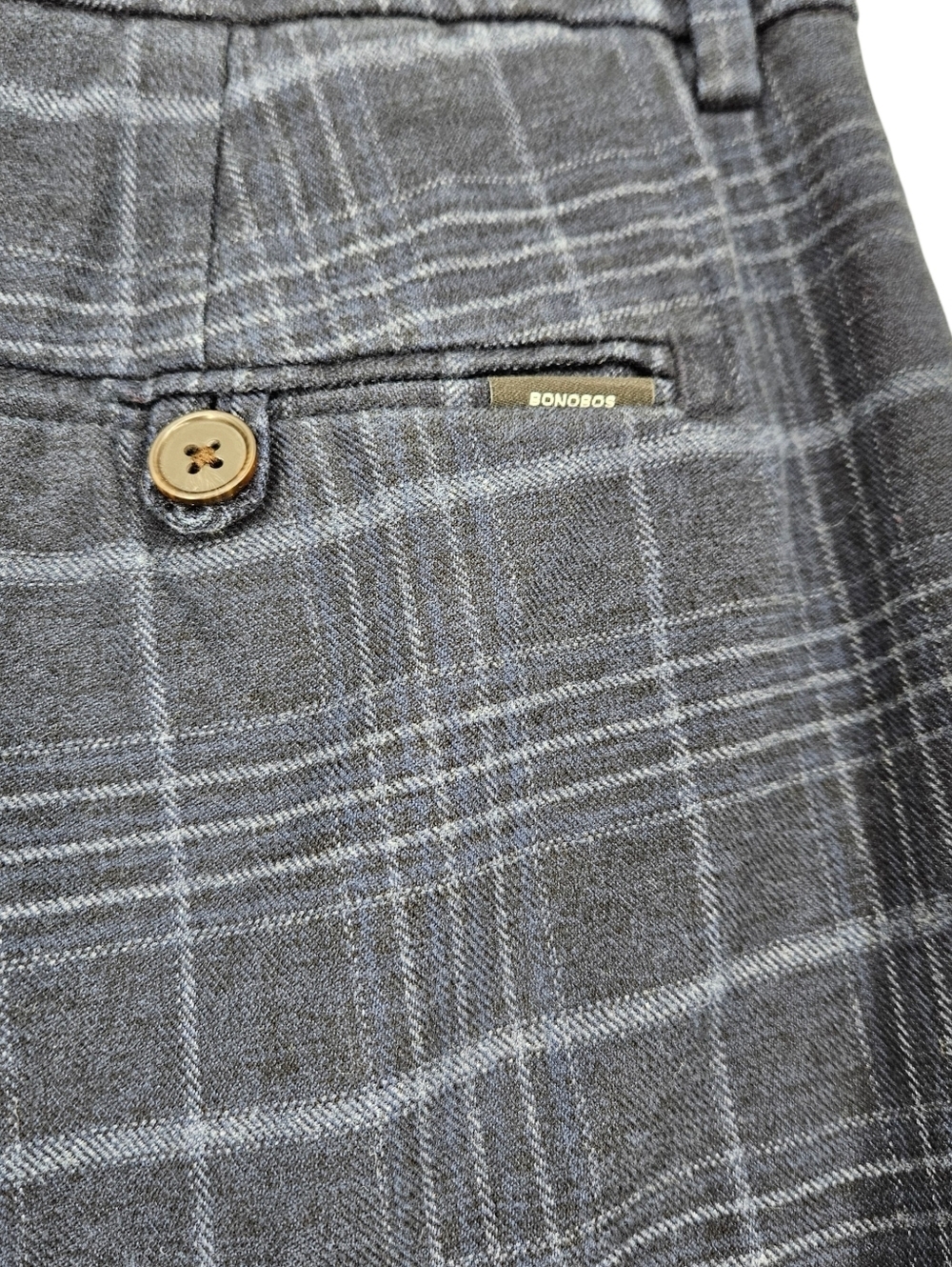 Bonobos Profilo Italia Dress Pants Blue Plaid Flat Front Athletic Fit Mens 32 - Picture 3 of 8